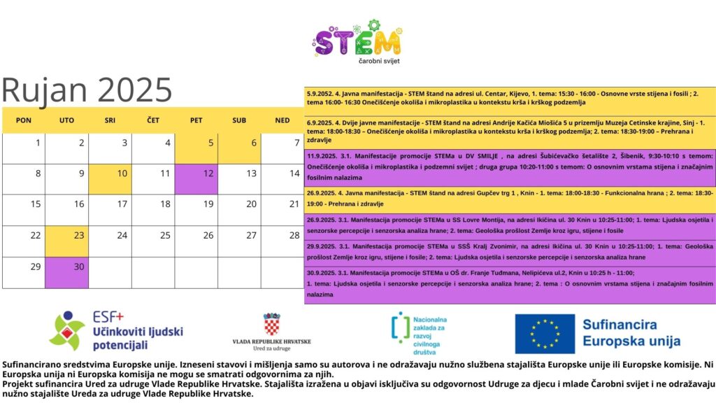 STEM čarobni svijet u rujnu 2025. – Znanost na dohvat ruke!